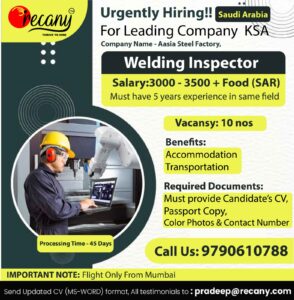 Welder, Welding Inspector, QC-Welding